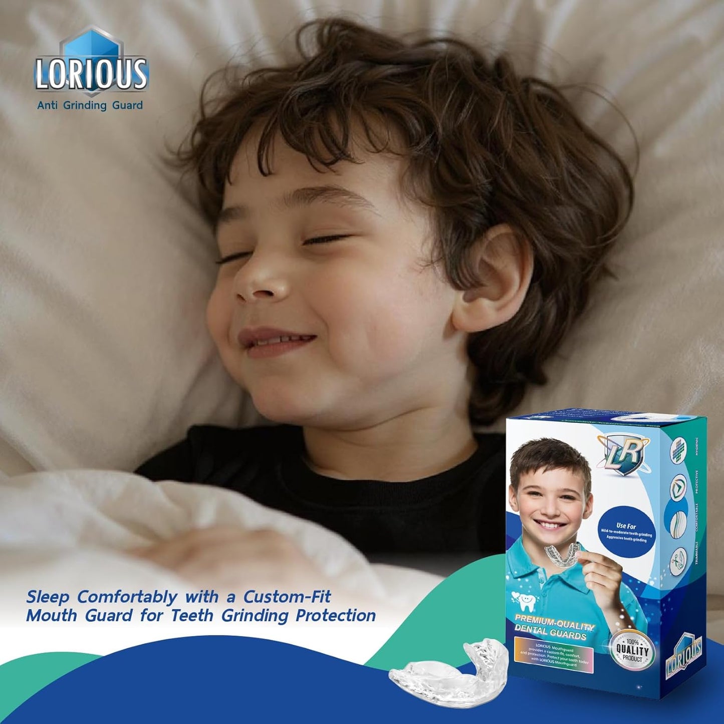 Moldable Mouth Guard for Teeth Grinding at Night Pack of 6 (2 Regular Size and 4 Small Size) for Kids and with Smaller Mouths, Custom-Fit Dental Bite Guards for Clenching and Nighttime Grinding