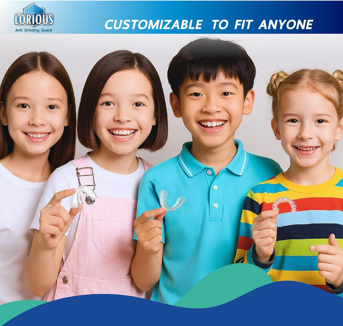 Moldable Mouth Guard for Teeth Grinding at Night Pack of 6 (2 Regular Size and 4 Small Size) for Kids and with Smaller Mouths, Custom-Fit Dental Bite Guards for Clenching and Nighttime Grinding