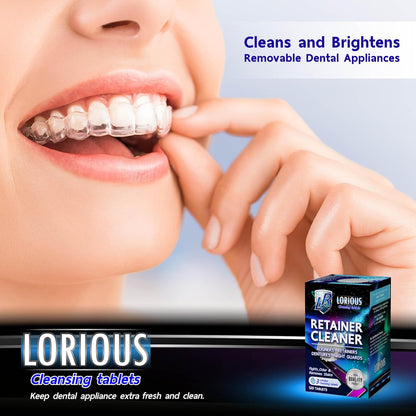 Retainer Cleaner and Other Dental Appliances Cleaner Tablets (120 tablets) for 4 months supply. For Retainer, Denture Appliances, Aligner and Mouth Guard.
