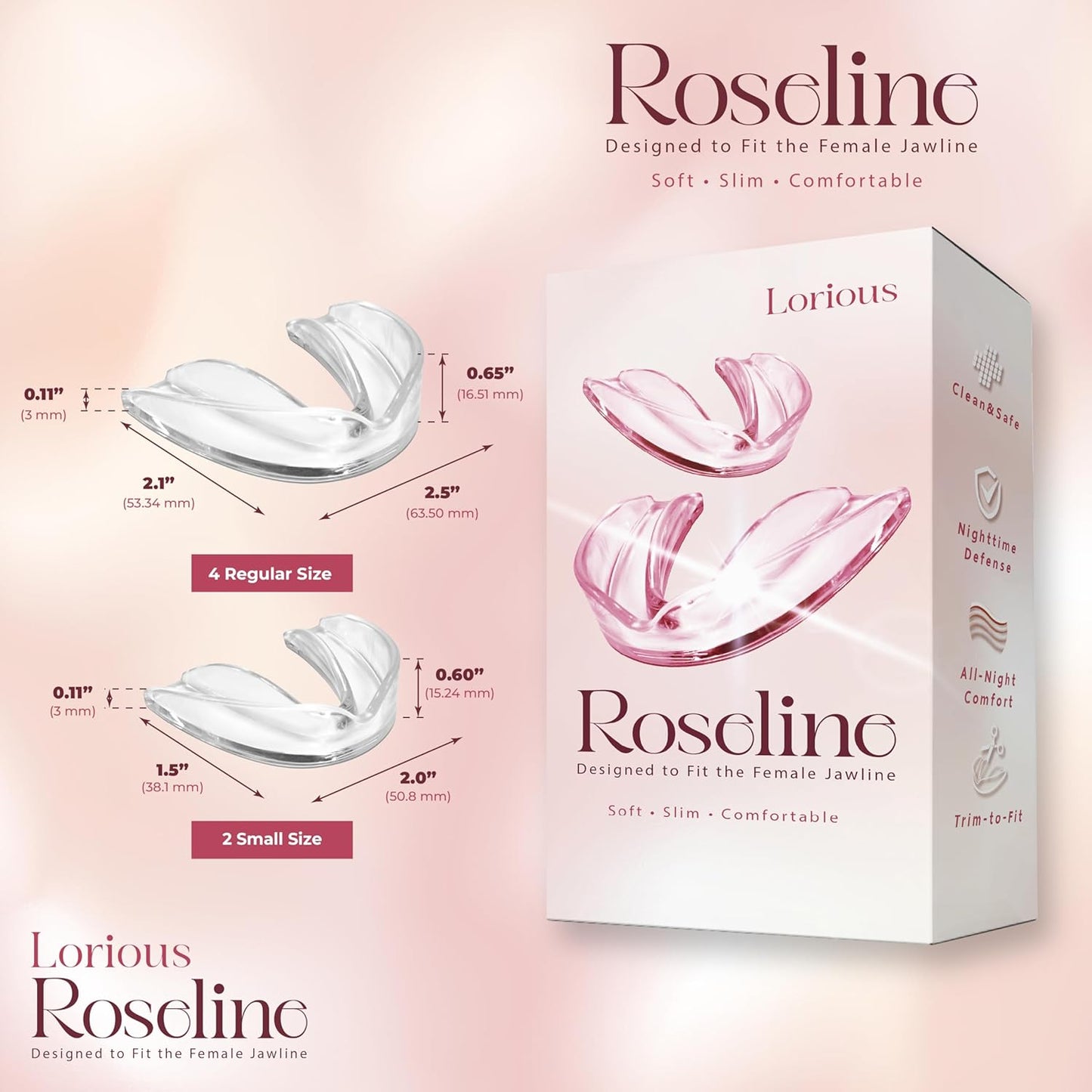 6-Pack Moldable Mouth Guards for Teeth Grinding and Clenching – Clear Dental Night Guards for Women with 4 Regular and 2 Small Sizes – Comfortable, Custom-Fit Protection for Day or Night Use