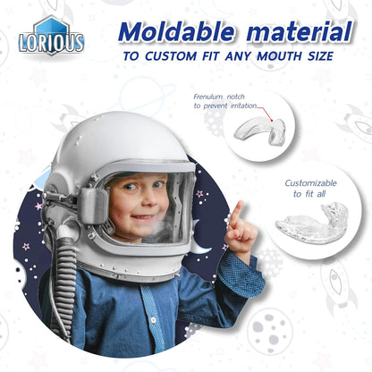 Moldable Mouthguard Custom Fit for Grinding Teeth & Clenching Night & Day Protection Pack of 6 in 2 Sizes for Kids & Small Mouths