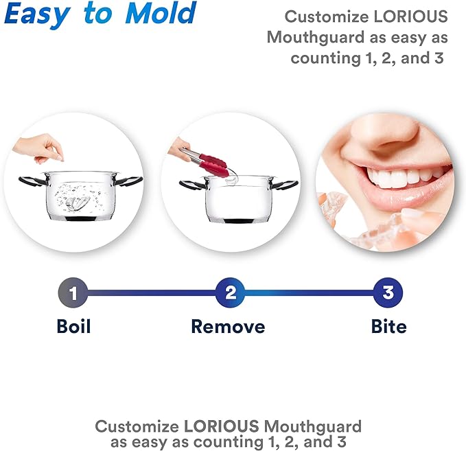 Lorious 4 in 1 Dental Guards Premium Set of 6 BPA Free Moldable